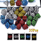 7/21/35-Piece Complete DND Dice Set with D4 D6 D8 D10 D12 D20 Polyhedral RPG Dice for Tabletop Games D&D Board Games Teaching