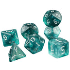 7 Pcs of New Double Colors Dice Polyhedral Gold Font Digital Dices Kit for TRPG RPG D20 D12 D10 D8 D6 D4 Table Game Board Gaming