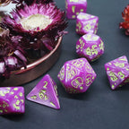 7Pcs D4/6/8/10/12/20 Multi-Sided Gem Dice Die for RPG Dungeons & Dragons DND D&D Games Set Random Color