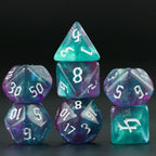 7 Pcs of New Double Colors Dice Polyhedral Gold Font Digital Dices Kit for TRPG RPG D20 D12 D10 D8 D6 D4 Table Game Board Gaming