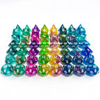 7 Pcs of New Double Colors Dice Polyhedral Gold Font Digital Dices Kit for TRPG RPG D20 D12 D10 D8 D6 D4 Table Game Board Gaming