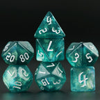 7 Pcs of New Double Colors Dice Polyhedral Gold Font Digital Dices Kit for TRPG RPG D20 D12 D10 D8 D6 D4 Table Game Board Gaming